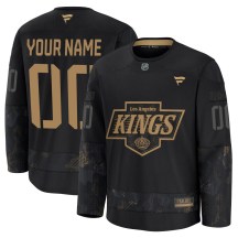 Men's Fanatics Los Angeles Kings Custom Black Custom 2024 Military Appreciation Practice Jersey - Premium